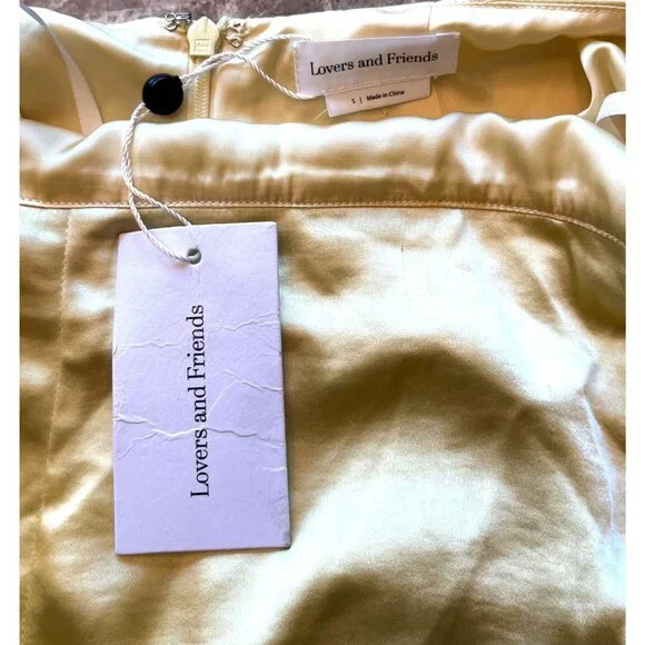 Lovers and Friends Bella Gown in Baby Yellow Small New Womens Maxi Dress - Picture 8 of 10